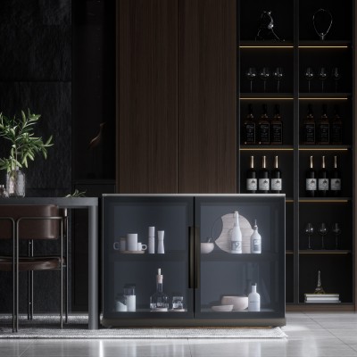 铝框玻璃柜系列-餐边柜