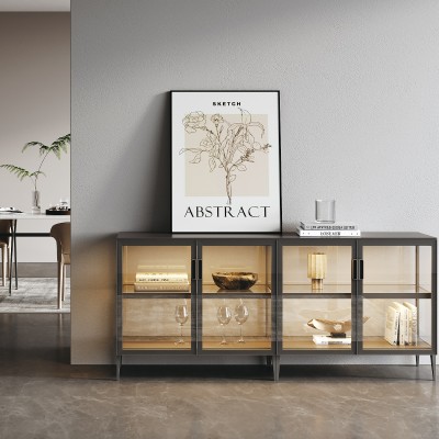 铝框玻璃柜系列-餐边柜