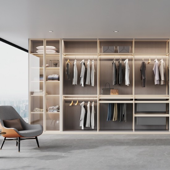 铝木开放式衣帽间