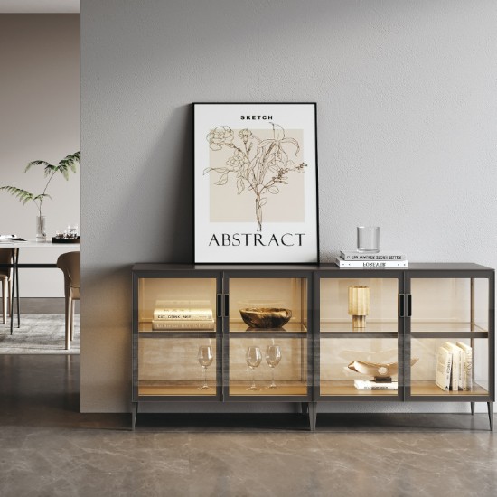 铝框玻璃柜系列-餐边柜